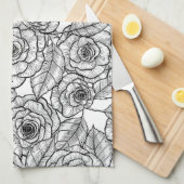 Rose Geschirrtuch (Viertel Falte)