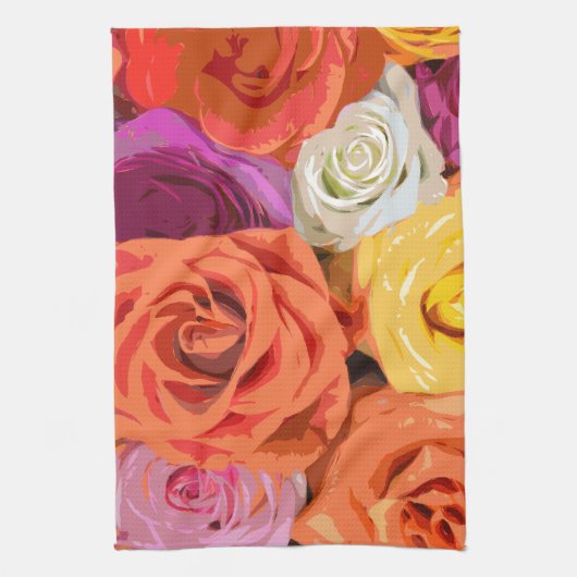Rose Geschirrtuch (Vertikal)