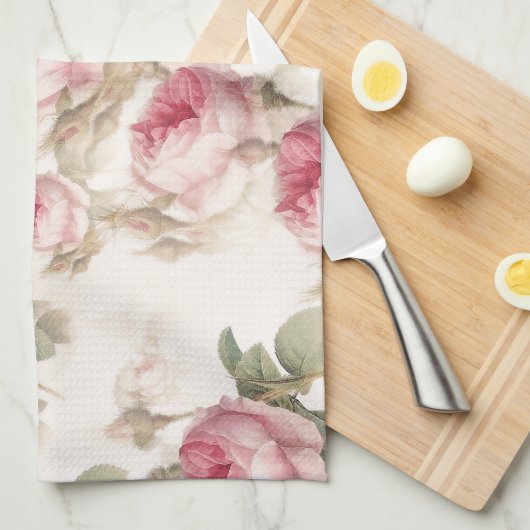 Rose Geschirrtuch (Viertel Falte)