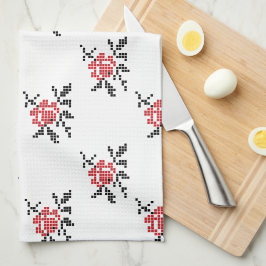 ROSE GESCHIRRTUCH (Viertel Falte)