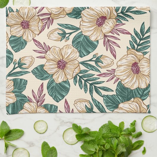 Rose Geschirrtuch (Gefaltet)