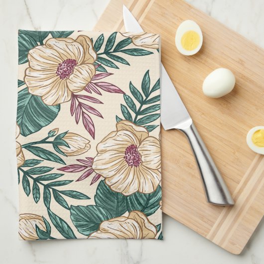 Rose Geschirrtuch (Viertel Falte)