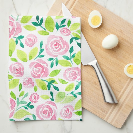 Rose Geschirrtuch (Viertel Falte)