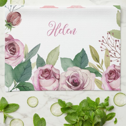 Rose Geschirrtuch (Gefaltet)