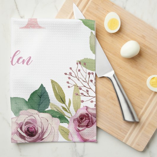 Rose Geschirrtuch (Viertel Falte)