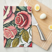 Rose Geschirrtuch (Viertel Falte)