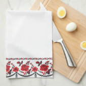 Rose Geschirrtuch (Viertel Falte)