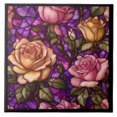 Rose Gestaltetes Glas Moderne Kunst, Dichtung und  Fliese (Vorderseite)