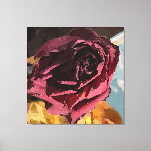 Rose gesteppt Leinwand drucken (Vorderseite)