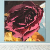 Rose gesteppt Leinwand drucken (Insitu (Holzboden))