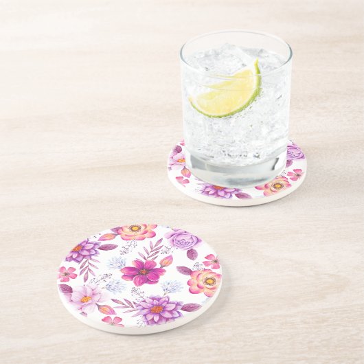 Rose Getränkeuntersetzer (Seite)