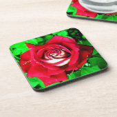 Rose Getränkeuntersetzer (Linke Seite)