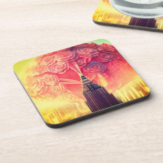 Rose Getränkeuntersetzer (Linke Seite)