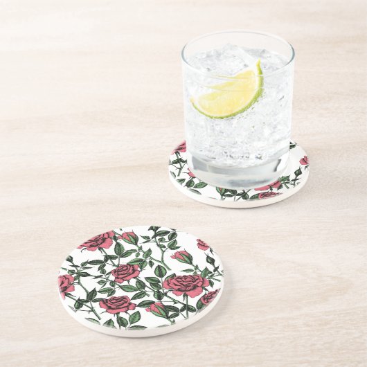 Rose Getränkeuntersetzer (Seite)