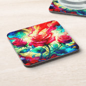 Rose Getränkeuntersetzer (Linke Seite)