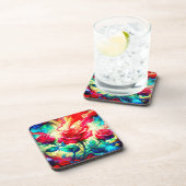 Rose Getränkeuntersetzer (Rechte Seite)