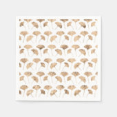 Rose Ginko Blätter weißer Hintergrund Serviette (Vorderseite)
