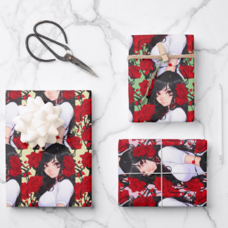 Rose Girl Anime Geschenkpapier Set