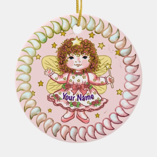 Rose Girl Fairy Keramik Ornament (Vorne)