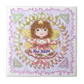 Rose Girl Fairy tile Fliese (Vorderseite)