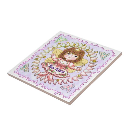 Rose Girl Fairy tile Fliese (Seite)