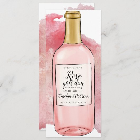 Rosé Girls Day Junggeselinnen-Abschied Einladung (Vorne/Hinten)