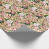 Rose Glam Glitz Rose Blumenstrauß Geschenkpapier (Ecke)