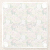 Rose Glam Glitz Rose Blumenstrauß Glasuntersetzer (Rückseite)