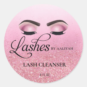 Rose Glam Glitzer Lash Bath Shampoo Cleanser Runder Aufkleber