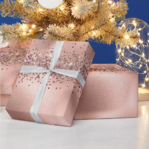 Rose Glam Gold Glitzy Sparkle Glitzer    Geschenkpapier