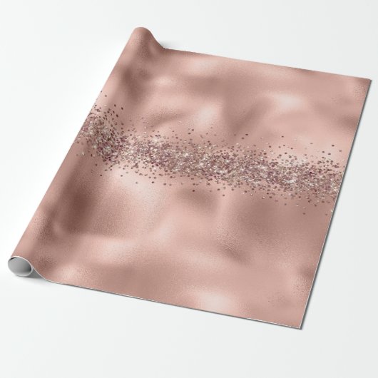 Rose Glam Gold Glitzy Sparkle Glitzer Geschenkpapier (Ungerollt)
