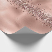 Rose Glam Gold Glitzy Sparkle Glitzer Geschenkpapier (Ecke)