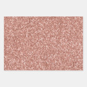 Rose Glam Gold Glitzy Sparkle Glitzer Geschenkpapier Set (Vorderseite 3)