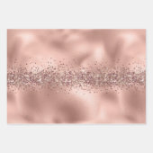 Rose Glam Gold Glitzy Sparkle Glitzer Geschenkpapier Set (Vorderseite)
