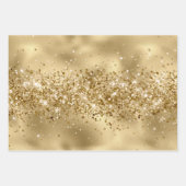 Rose Glam Gold Glitzy Sparkle Glitzer  Geschenkpapier Set (Vorderseite 3)