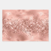 Rose Glam Gold Glitzy Sparkle Glitzer  Geschenkpapier Set (Vorderseite 2)