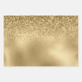 Rose Glam Gold Glitzy Sparkle Glitzer  Geschenkpapier Set (Vorderseite)