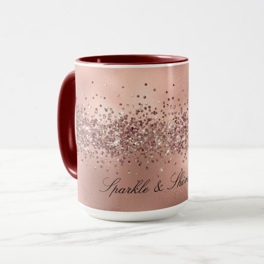 Rose Glam Gold Glitzy Sparkle Glitzer     Tasse (Vorderseite Links)