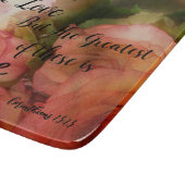Rose Glass Cutting Board Glaube, Hoffnung und Lieb Schneidebrett (Ecke)