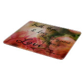 Rose Glass Cutting Board Glaube, Hoffnung und Lieb Schneidebrett (Ecke)