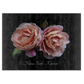 Rose Glasschneider Personalisiert Schneidebrett (Vorderseite)