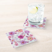 Rose Glasuntersetzer (Schrägansicht)