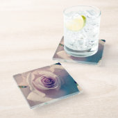 Rose Glasuntersetzer (Schrägansicht)