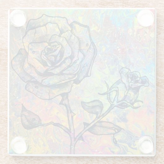 Rose Glasuntersetzer (Rückseite)