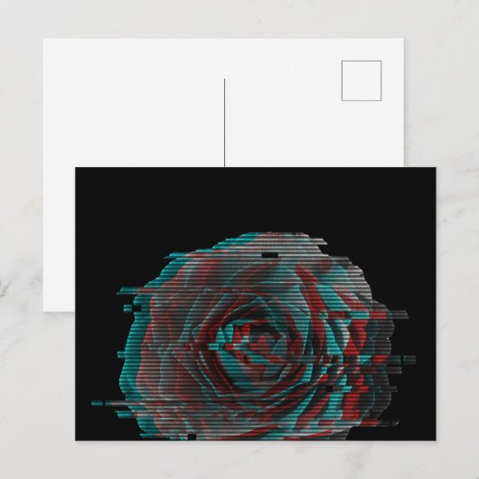 Rose Glitch Postkarte (Vorne/Hinten)