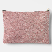 Rose Glitter Monogram Name Zubehörtasche (Rückseite)