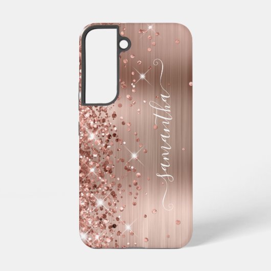 Rose Glitterie Foil Girly Signature Samsung Galaxy Hülle (Rückseite)