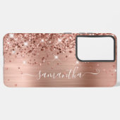 Rose Glitterie Foil Girly Signature Samsung Galaxy Hülle (Rückseite (Horizontal))