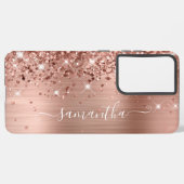 Rose Glitterie Foil Girly Signature Samsung Galaxy Hülle (Linke Seite)