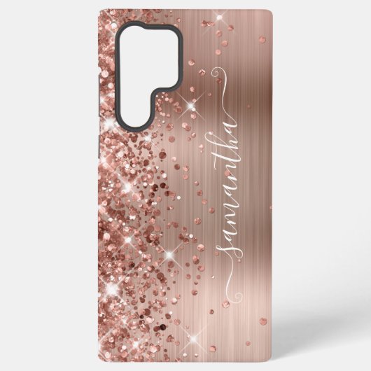 Rose Glitterie Foil Girly Signature Samsung Galaxy Hülle (Rückseite)